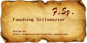 Fasching Szilveszter névjegykártya