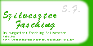 szilveszter fasching business card